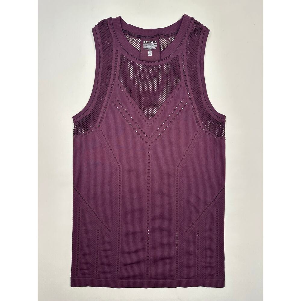 Athleta Deep Plum Performance Mesh Tank